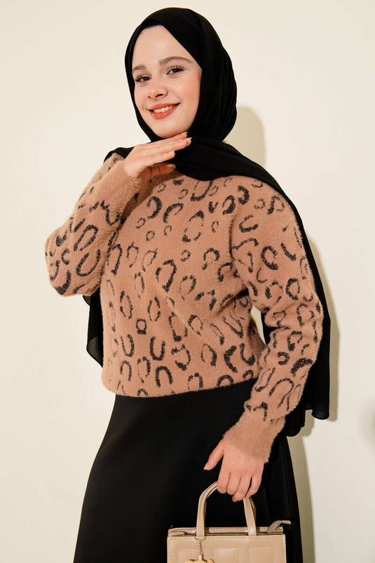 سترة لاتيه بطبعة جلد النمر