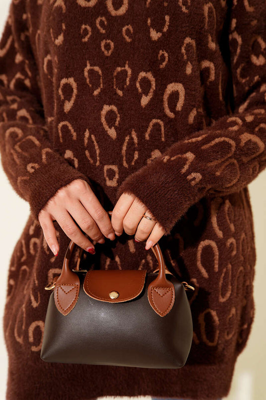 Leopard Print Bearded Tunic Coffee Latte