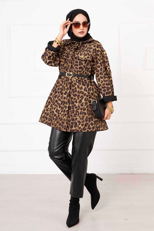 Trench à motifs léopard -2