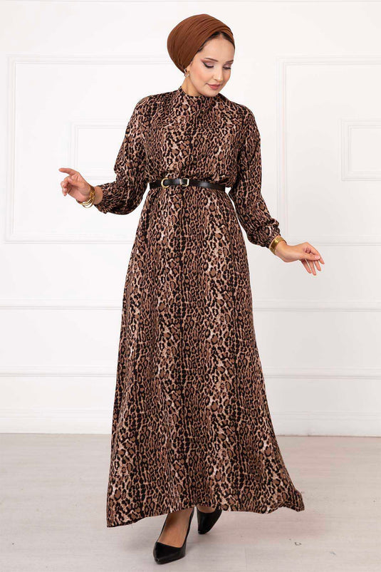 Viskosekleid mit Leopardenmuster -4