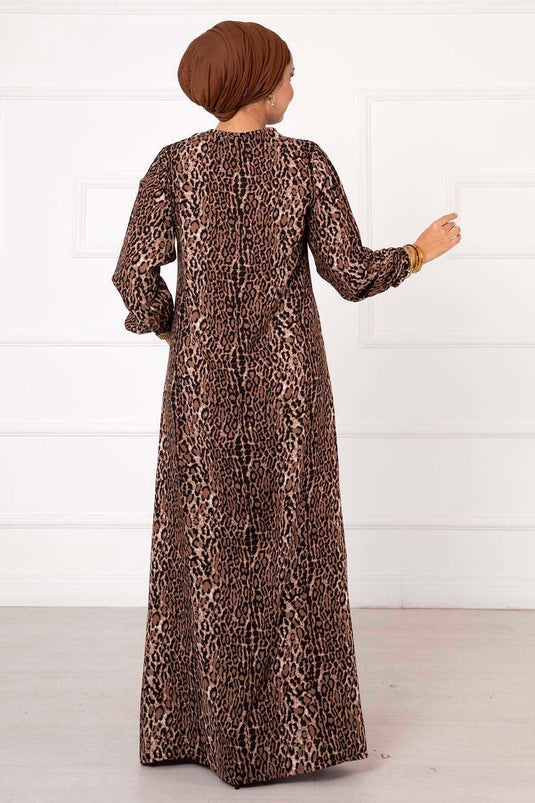 Viskosekleid mit Leopardenmuster -4