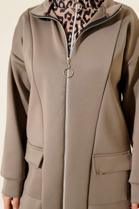 بدلة غوص بسحاب بطبعة جلد النمر من قطعتين من المنك