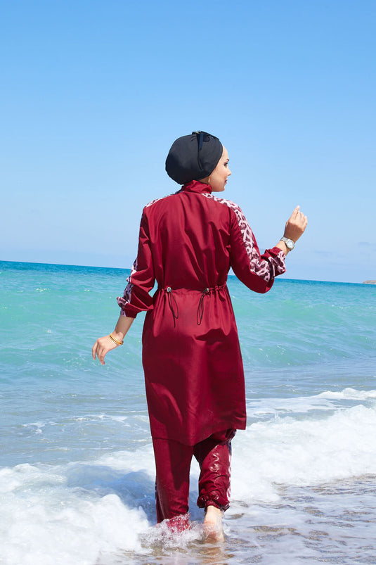 Leopard Garnish Modest Swimsuit -130