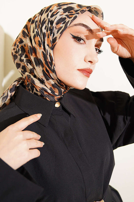 Leopar Serisi Cotton Eşarp Asorti 13