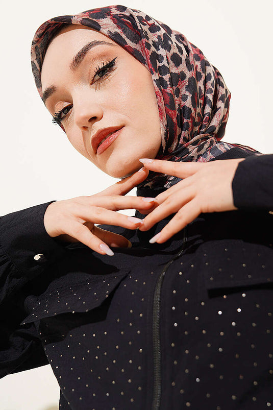 Leopar Serisi Cotton Eşarp Asorti 7