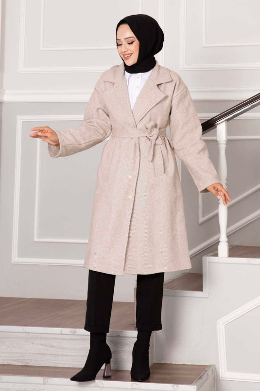 Manteau Leyla Hijab Stamp Beige