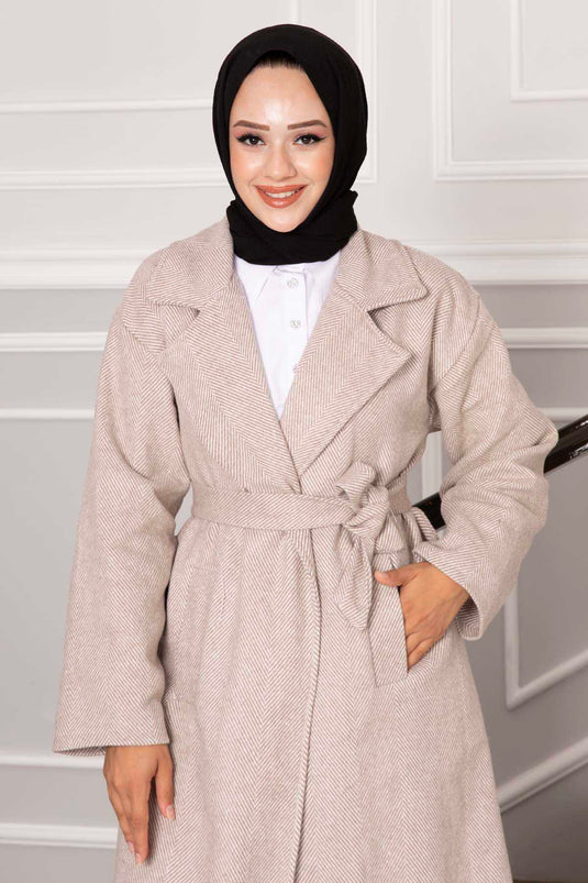 Manteau Leyla Hijab Stamp Beige