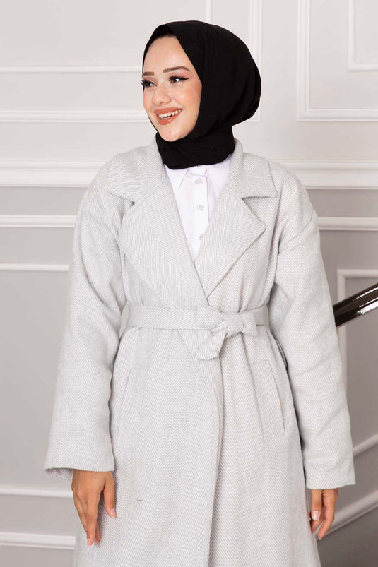 Manteau Leyla Hijab Kaşe Gris