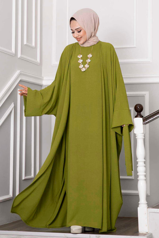 Conjunto de hijab abaya Leyli verde pistacho