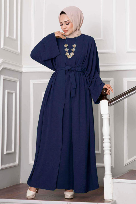 Ensemble Abaya Leyli Tesettür Bleu marine