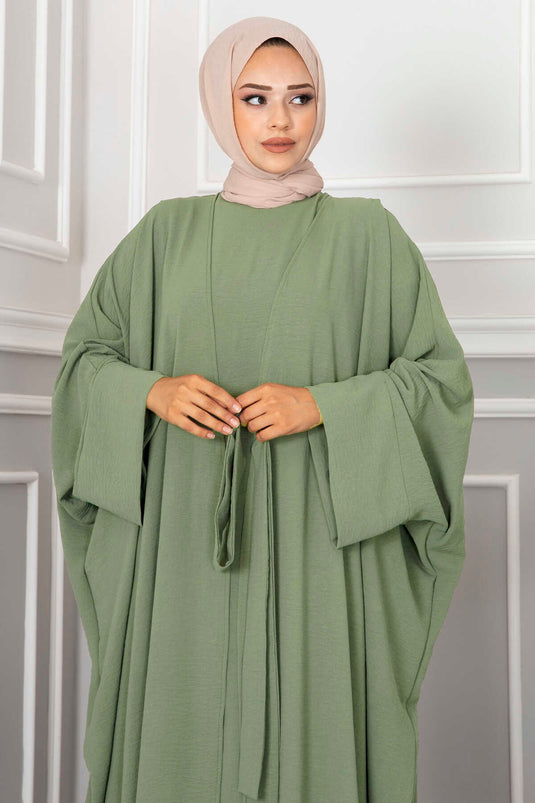 Leyli Tesettür Abaya Takım Mint