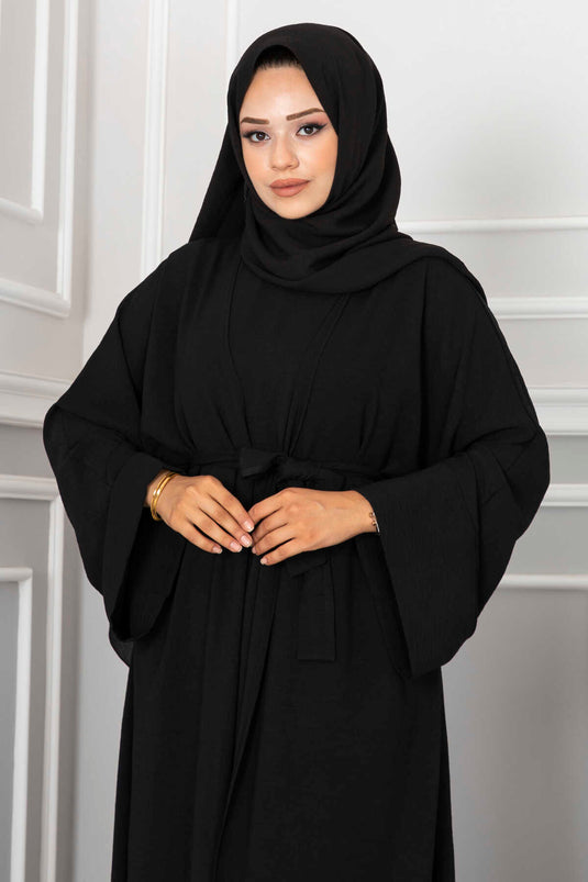 Conjunto de hijab y abaya Leyli en color negro