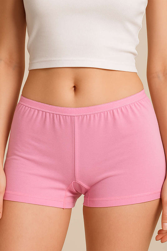 Boxer rose en lycra pour femme