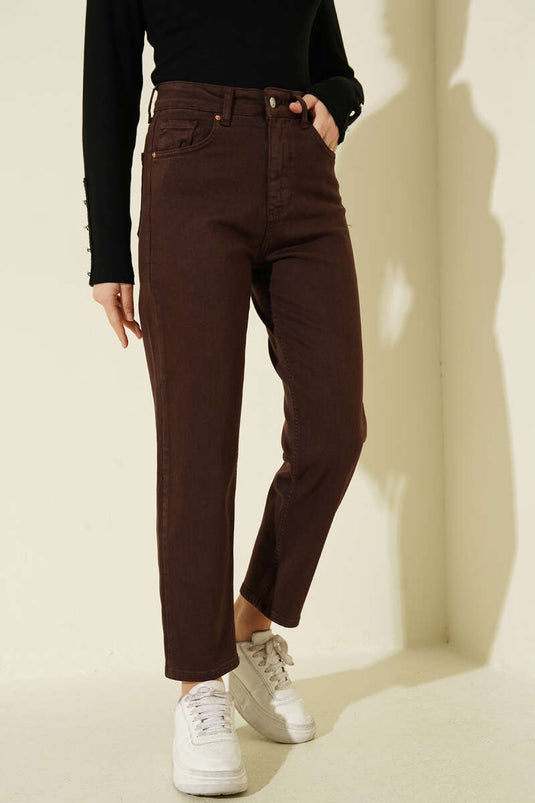 Stretch Skinny Jeans Brown