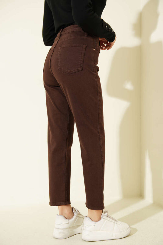 Stretch Skinny Jeans Brown