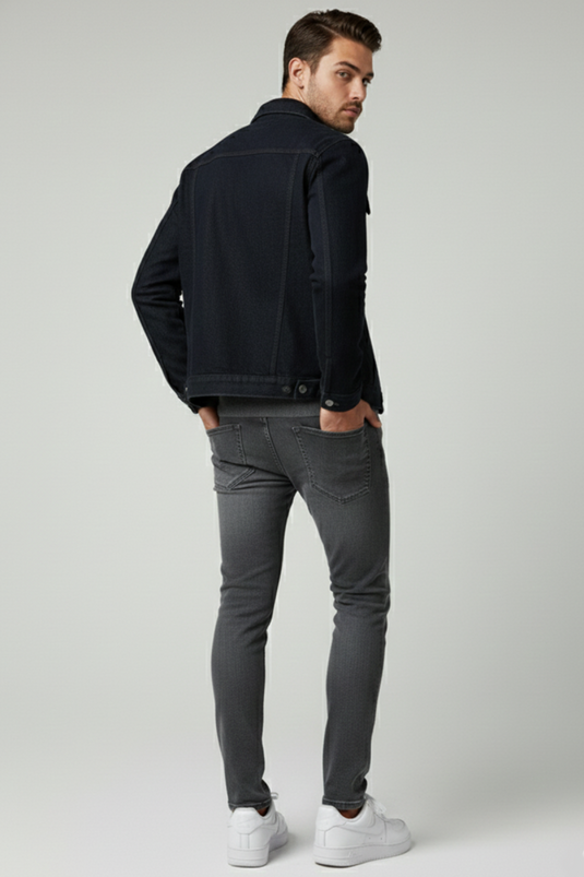 Pantalon étroit pour homme avec élasthanne, couleur fumée