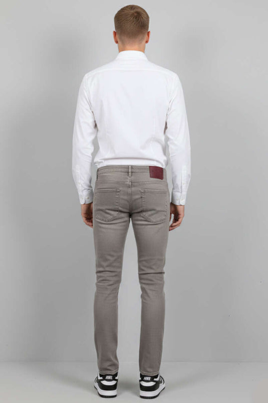 Slim Fit Trousers with Lycra Detail for Men Sand Beige