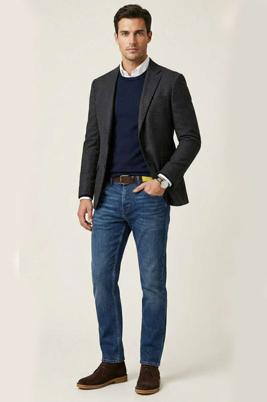 Herrenjeans mit Elasthan, Dunkelblau