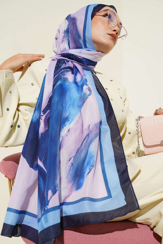 Lina Patterned Soft Scarf Lilac