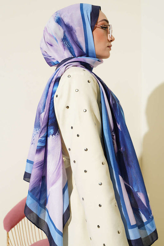 Lina Patterned Soft Scarf Lilac