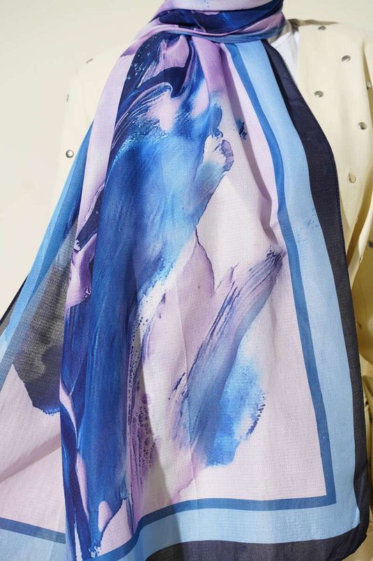 Lina Patterned Soft Scarf Lilac