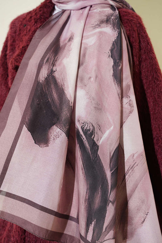 Lina Desenli Soft Şal Soft Kahve