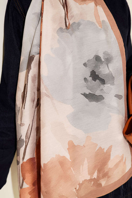 Linea Series Patterned Scarf Latte