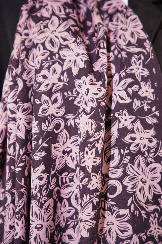 Sciarpa morbida fantasia Liora, prugna -15