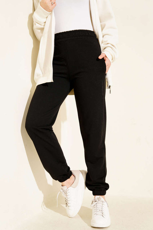 Schwarze, bestickte Hose aus Los Angeles