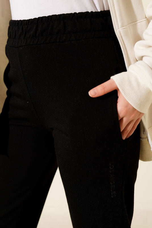 Schwarze, bestickte Hose aus Los Angeles