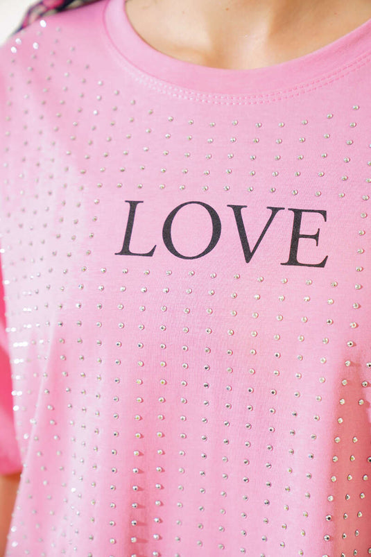 T-shirt Pierre Imprimé Love Rose