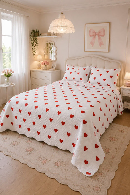 Love Ensemble de Drap-Housse Double Blanc