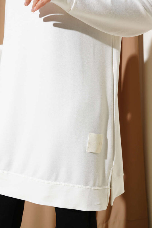 Loyşa bestickte Basic-Tunika Ecru