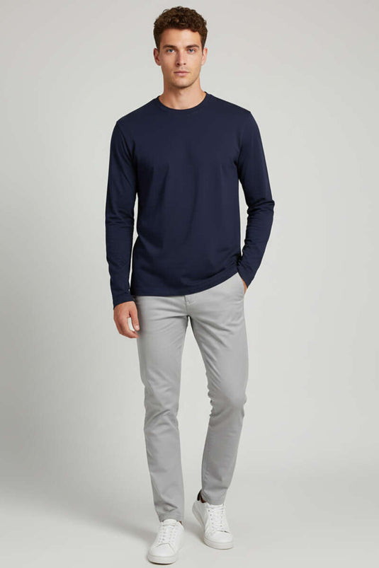 Loysa Basic Sweatshirt Marineblauw