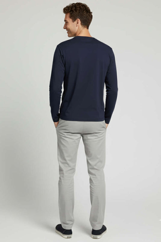 Loysa Basic Sweatshirt Marineblauw