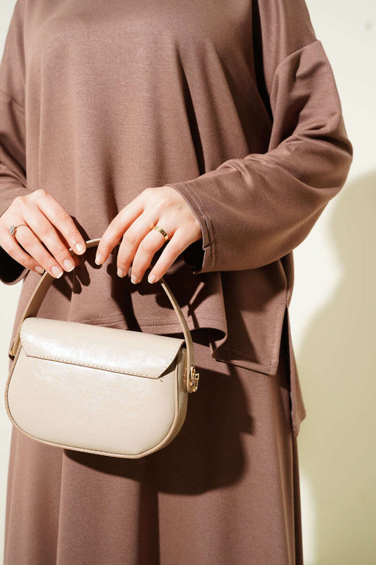 Loyşa Basic Tunik Etek İkili Takım Kahve