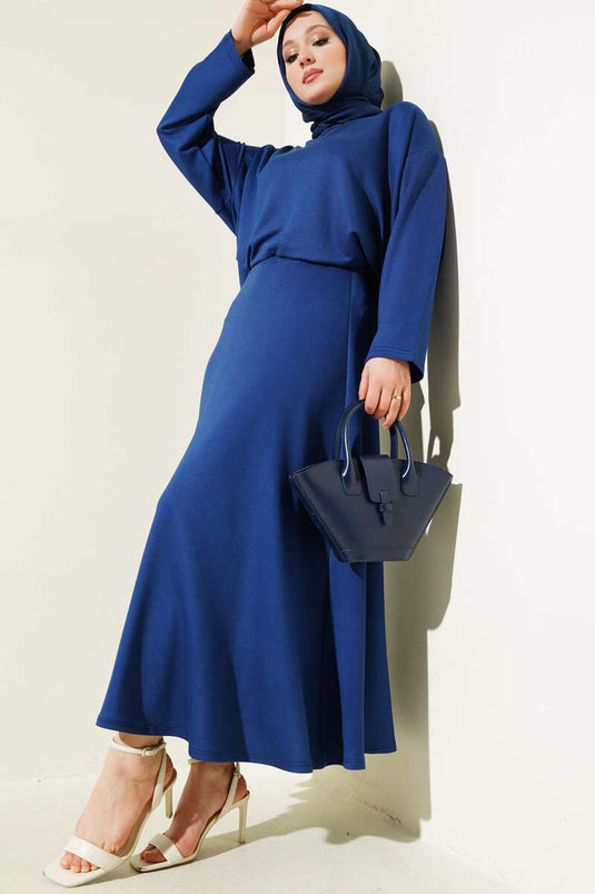 Loyşa Basic Tunic Skirt Two Piece Set Parliament