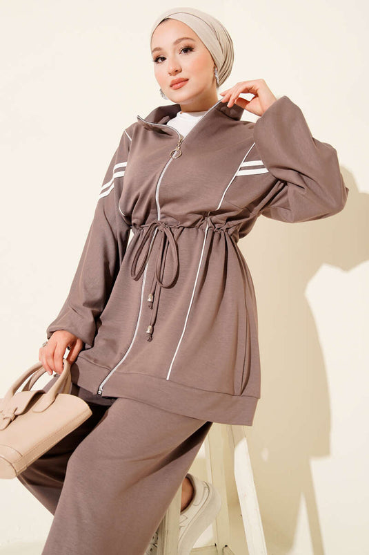 Loyşa Taillentunnel Gestreifter Zweiteiler Nerz