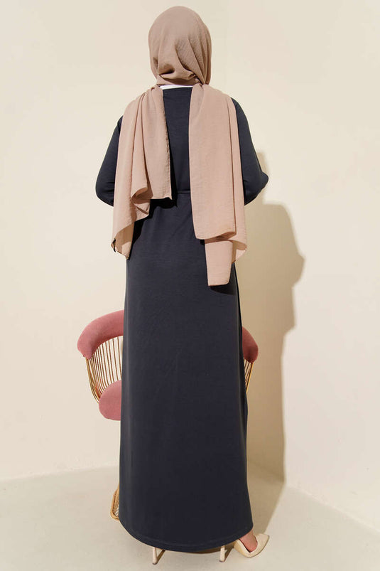 Robe ceinturée à blason Loyşa, couleur fumée