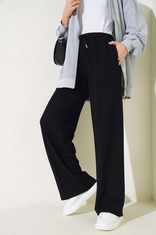 Pantalon large Loysha avec ruban noir