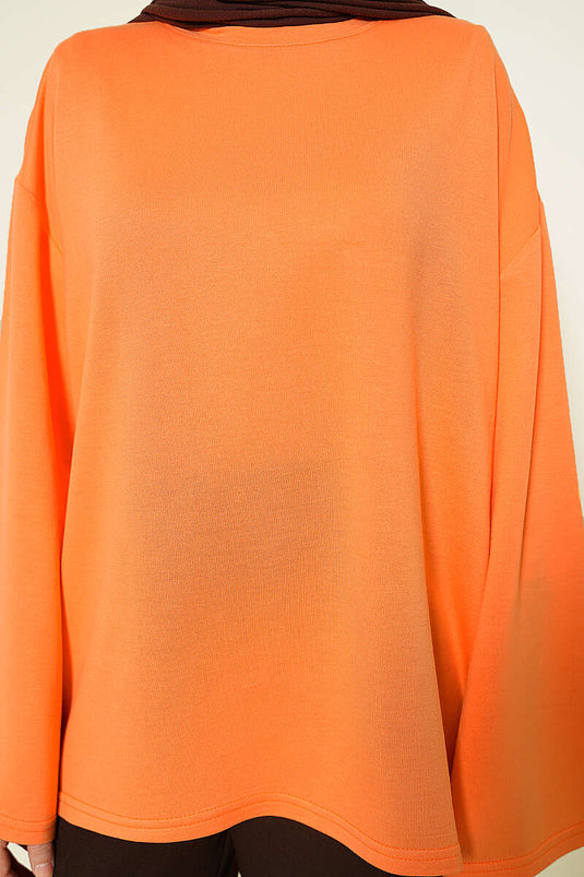 Loyşa Off-Shoulder Basic Tunic Orange