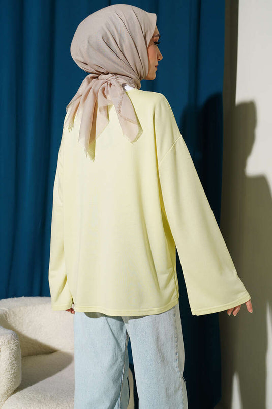 Loyşa Düşük Omuz Basic Tunik Sarı