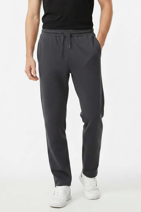 Loyşa Plain Cuffed Men's Sweatpants Anthracite