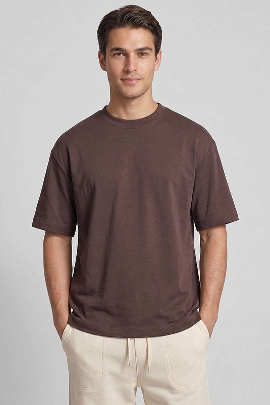 T-shirt basique pour homme Loyşa, couleur café