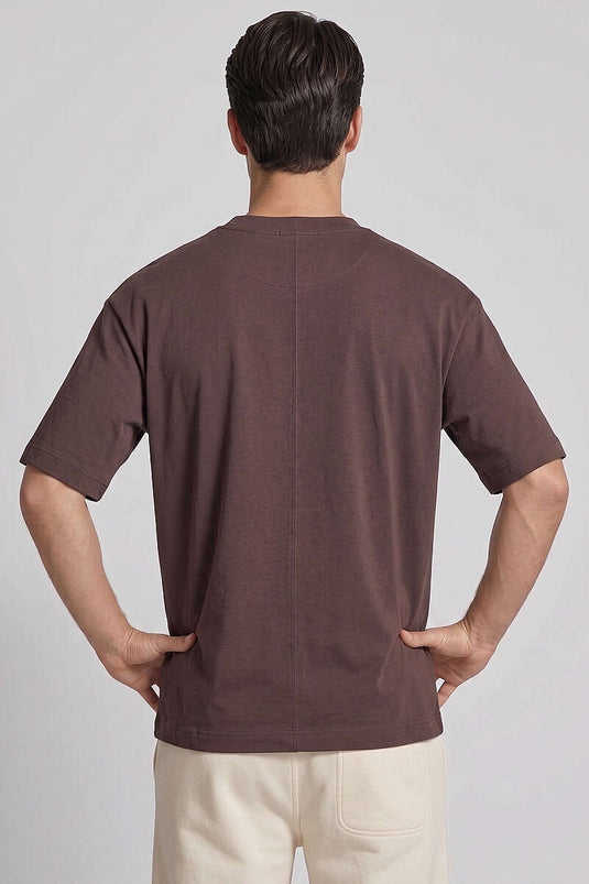 T-shirt basique pour homme Loyşa, couleur café