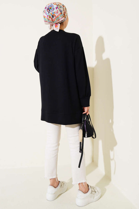 Loyşa Tunika mit „I Love You“-Print, Schwarz