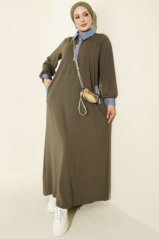 Robe-Chemise En Jean Loyşa Kaki