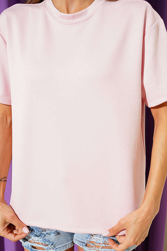 Loyşa Omuz Dikişli T-shirt Pembe
