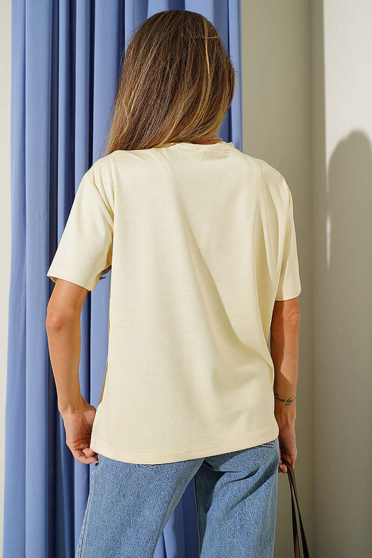 Loyşa Omuz Dikişli T-shirt Sarı