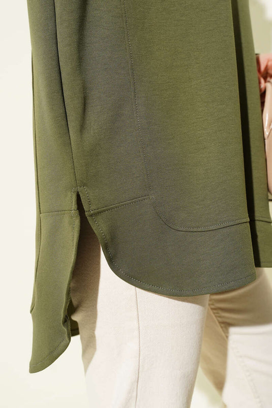 Loisha Tunique oversize à coupe ovale kaki